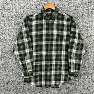 Orvis Shirt Mens Large Green Plaid Button Down Cotton Wool Signature Collection